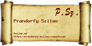 Prandorfy Szilas névjegykártya